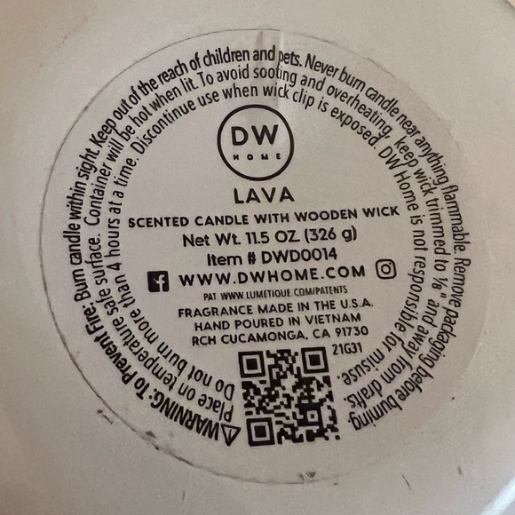 DW Home Accents Dw Home Lava Candle Poshmark